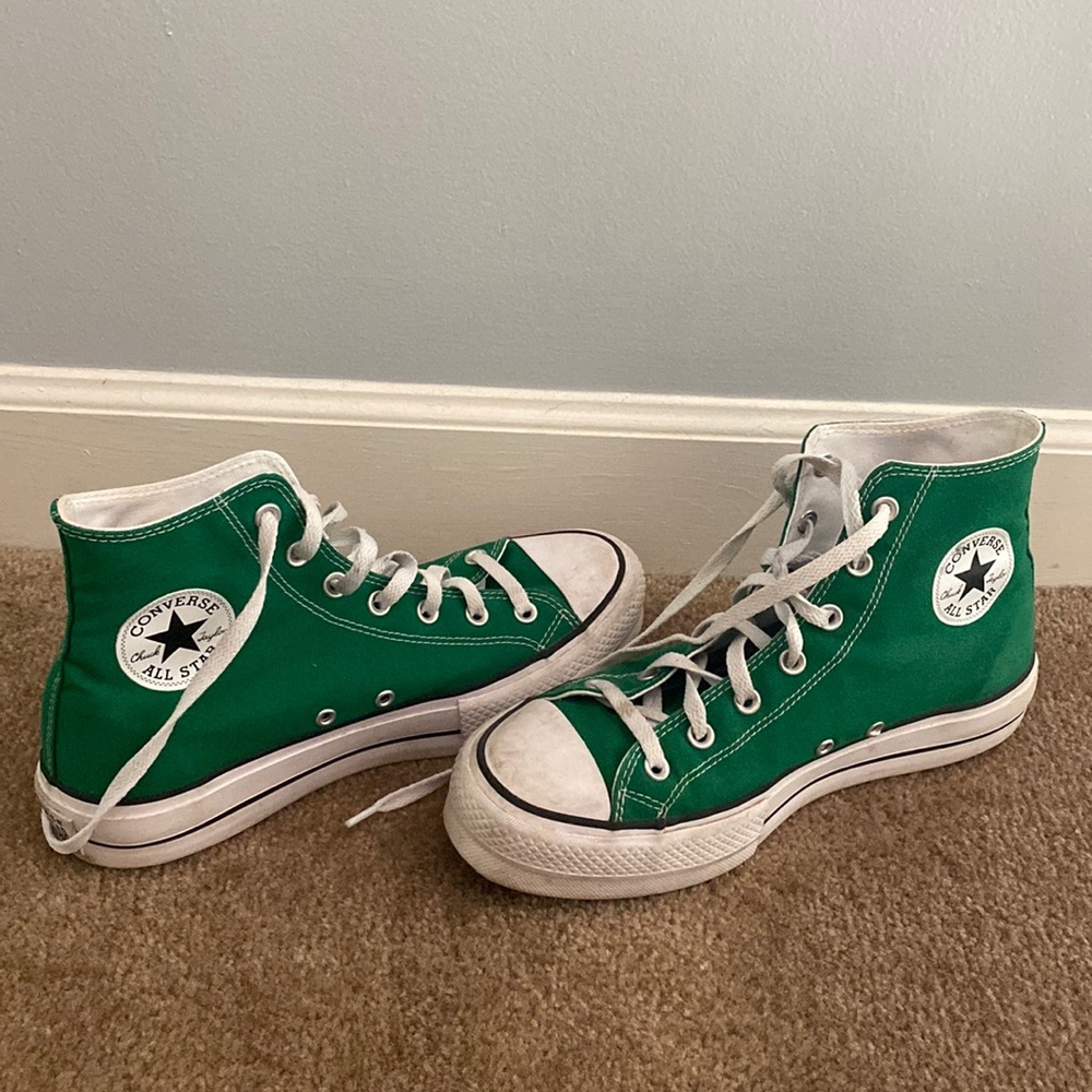Kelly green high top platform converses!!!